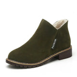 Size NEW Women Party Boots Autumn Winter Boots Flock Classic Zipper Snow Ankle Boots Winter Suede Warm Fur Plush Women