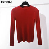 clothes Knitted woman sweaters Pullovers spring Autumn Basic women's jumper Slim women's sweater cheap pull long