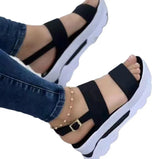 Breakj New Word With Thick Bottom Slope And Ladies Sandals Casual Buckle