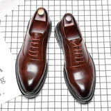 Breakj Men's Leather Shoes Business Leather Shoes Men Korean Version Young British Wedding Shoes Groom Casual Shoes