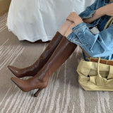 Tall, Thin Boots, Elastic, Thin, Knee-Length Boots, High-Heeled Boots, Women's Boots, Skinny