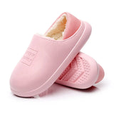 Indoor Water-Proof Cotton Slippers Plush Warm Household Shoes Non-Slip Couple Dual-Use Cotton Slippers Men Home