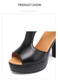 Open Head Thick Bottom 10cm Block Heel Platform Shoes Summer 2022 Small Plus Size 32-43 High Heels Gladiator Sandals