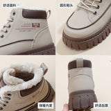 Breakj Boots Women's 2024 New Winter Versatile Add Velvet Add Thick Warm Martin Boots Short Leg Cotton Shoes Casual Shoes