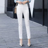 Pants Women Spring Bodycon Slim Ladies Formal Suits Trousers High Waist Workwear Female Pantolones Casual Woman