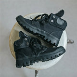 Autumn winter canvas shoes British style Martin boots women's lace-up thick-soled flip-up women's