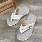 Breakj And Summer Large-Size Clip Slippers Women's Slope And Thick-Soled Beach Shoes