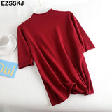 sleeve sweater solid slim Sweater Pullovers Women winter autumn thin O-neck chic 2021 sweater