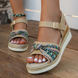High-Height Fish-Mouthed Sandals Women Dew Slope And Buckle Beach Cool Slippers
