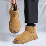 Breakj Boots Men's New Winter Fur And Velvet Warm Platform Non-Slip Cotton Shoes