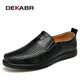 Summer Men Shoes Casual Luxury Brand Genuine Leather Mens Loafers Moccasins Italian Breathable Slip on Boat Shoes Size