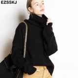 Soft oversized Cashmere Sweaters Women 2021 puff sleeve Winter sweater Pullovers Loose Female Warm Basic sweater