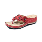 Popular Style Sandals Women's Large Size Women's Shoes Flowers Thick-Soled Casual Sandals Herringbone
