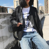 Women Short Pu Leather Punk Jacket Slim Zipper Faux Leather Coats Female Single Breasted Motorcycle Leather