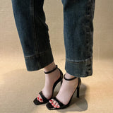 Breakj Toe High Heels Women 2025 Summer New Square Fashion Thin With A Buckle Of