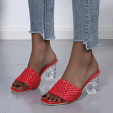 Breakj Size With Slippers Female 2023 Spring / Summer New Knitting Fashion Square Head Net Red Tide Thick With Cool