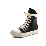 44 Chaussure Femme Women Sneakers Zipper Canvas leather Casual Shoes Mens 2022 Fashion Women Black Sneakers Ladies
