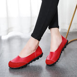 Breakj Lazy Shoes Cow Skin Bean Shoes Women's Shoes Beef Ribs Bottom Flats Mother Shoes Casual Large Size Women's Singles Shoes