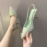 Style Xiaoxiangfeng High-Heeled Baotou Sandals Women's 2023 New Summer Thin-Heeled Pointed Set