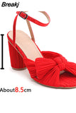 Dropship 2023 Summer Woman Sandals Super High Heel With Butterfly-knot Sweet Lady Office Woman Shoes Plus Size