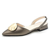 New Women Sandals Mid-heel Buckle Hollow Single Shoes Toe Cap Sandals Women Pointed Toe Thick Heels Sandalias