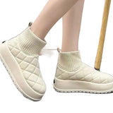 Breakj And Winter Pure Color Snow Boots Platform Fashion Gently Breathable High Appearance Level Female Cotton Shoes To Keep Warm Simple Hot