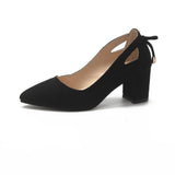 Heels Women's 2023 New Women's Shoes Pointed Toe Shallow Mouth Single Shoes Women's Thick Heel Fashion Shoes Size