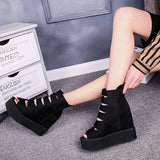 Gladiator Sandals Women Ankle Boots Female Summer Wedges Increased Platform Shoes Peep Toe Rome