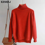 casual thick Autumn Winter turtleneck oversize Sweater Pullover Women warm chic female loose Knitted Basic Sweaters