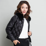 Women Real Collar Down Jacket Winter Warm Ultra Light Short Jacket White Duck Down Parka Elegant Coat