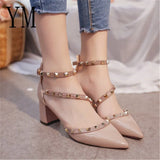 2020 Gladiator Sandals Pointed toe Women Shoes Sexy Rivets Pointed Toe Pumps Womens Ladies Shoe Zapatos Mujer High Heels