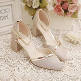 Trade High-Heeled Single Shoes 2023 New Summer Baotou Hollow Thick Heels Buckle High-Heeled Sandals