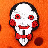 Shoe Buckle Charms PVC Scary Clown Skeleton Chainsaw Luminous Shoes Decorations fit Christmas Cosplay Party Kids