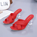 Breakj And High-Heery Slippers Women Font Cross-Woven With Women Cool Drag Women