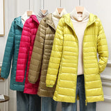 Women Puffer Jackets Ultralight Duck Down Jacket 2023 New Autumn Winter Portable Hooded Parka Coat Windproof Outwear 6XL