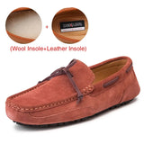 Genuine Leather Men Shoes Luxury Brand Casual Slip On Formal Loafers Men Moccasins Male Driving Shoes Warm