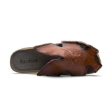 Genuine Leather Men's Sandals Classic Breathable Slip-On Sandals Men Casual Beach Shoes Outdoor Slippers Plus Size