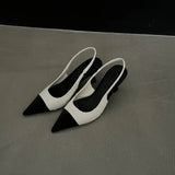 Fragrant Wind French Pointed High Heels Women's Summer 2024, The New Color Wear Temperament Fashion Baotou