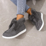 Breakj Hairy Mouth Plus Velvet Short-Gulin Snow Boots Women's New Velvet Cover Low-Top Warm Cotton