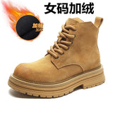 Breakj Martens Couples Fall 2024 Short Boots Fashion Ready Large Yellow Boots British Style Work Boots