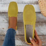 Breakj 2024 New Plus Size Square Head Flat Fly Woven Single Shoes Women's Foot Pedal Casual