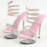 Breakj Fine Heel Crystal Fine Heel Transparent Car Model Rhino Nightclub High Heels Hate Sky High