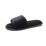 Autumn And Winter Cotton Slippers Indoor Korean Version Home Flat Open Toe Word Trawl Red Fashion Short