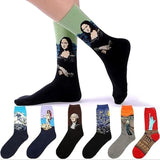 Cotton Socks Funny Oil Painting Fashion Happy Socks Night Winter Male Female Colorful Print Van Gogh Art Sock one