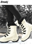 Boots Women Non-slip Waterproof Snow Boots Ankle Platform Winter Shoe Booties with Thick Fur Thigh High Boots Botas