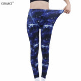 Leggings Women's Space Dark Blue Leggins Print Pants High Quality Fitness Trousers Mujer Hot Gym Stretch