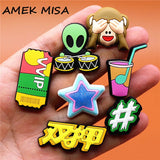 Music Star Shoe Charms Accessories Monkey VVIP Card Double Rhyme Shoe Buckle Decorations fit Kids X-mas Party Gifts