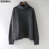 Winter casual cashmere oversize thick Sweater pullovers Women 2021 loose Turtleneck women's sweaters