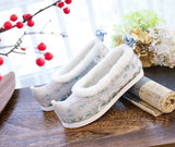 Breakj Shoes Hanfu Shoes Ancient Style Female Embroidered Cloth Shoes Inside The Raised Head Ancient Costume Shoes Cloth Shoes