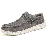 Summer New Men's Canvas Boat Shoes Outdoor Convertible Slip On Loafer Fashion Casual Flat Non-Slip Deck Shoes Big Size